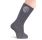 Calcetines altos canalé con pompón Gris Grey