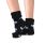 Calcetines Suaves Cardados Corazones Negro Black