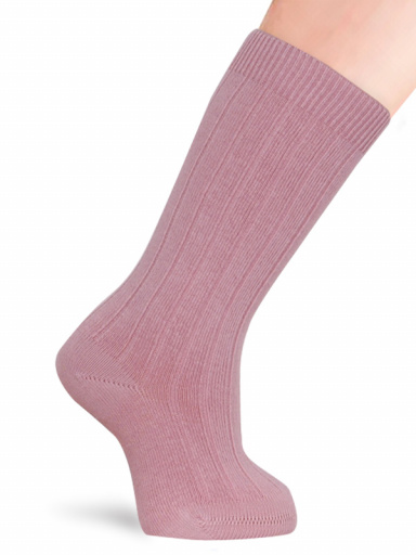 Calcetines Alto Canalé Rosa Pastel Pinkpie