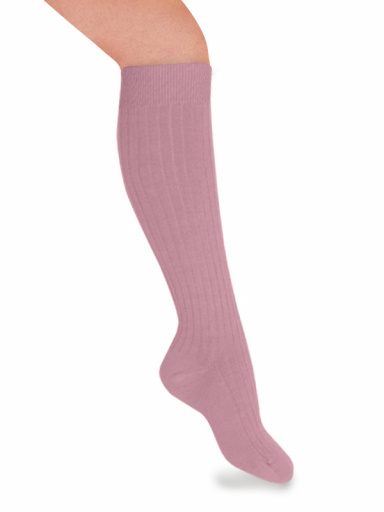 Calcetines Alto Canalé Rosa Pastel Pinkpie