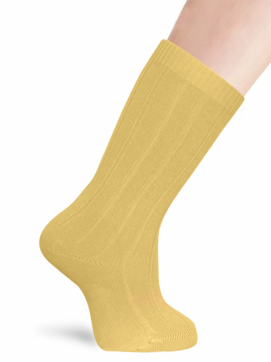 Calcetines Alto Canalé Mostaza Mustard