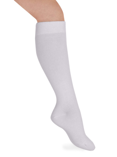 Calcetín alto liso traje regional Blanco White
