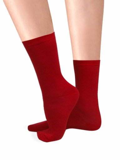 Calcetines 100%Algodón Mujer Rojo Red