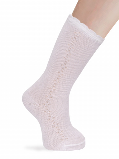 Calcetines altos calados lateral Blanco White