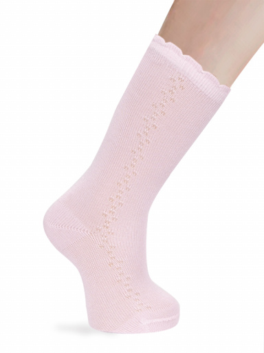 Calcetines altos calados lateral Rosa Pink