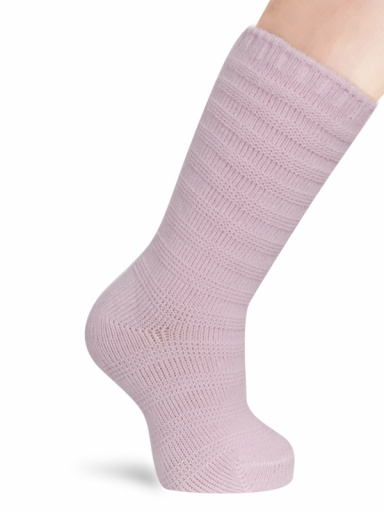 Calcetines Altos Cálidos Labrados Rosa Pink