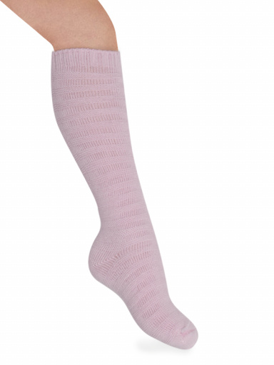 Calcetines Altos Cálidos Labrados Rosa Pink