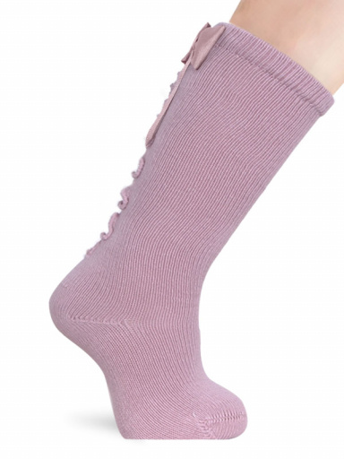 Calcetines altos con costura trasera y lazo largo Rosa Palo Rosewood