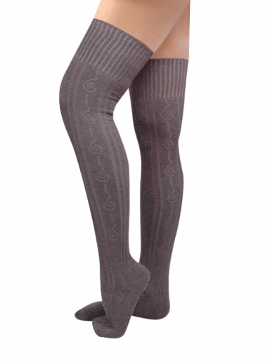 Calcetines altos hasta la rodilla fantasía mujer Café Coffee