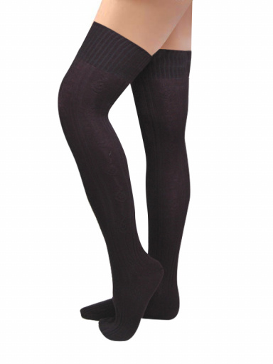 Calcetines altos hasta la rodilla fantasía mujer Negro Black