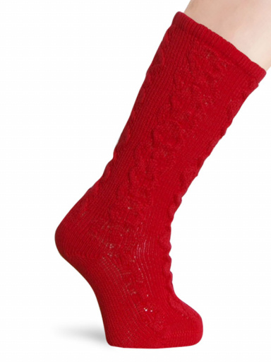 Calcetines altos labrados Rojo Red