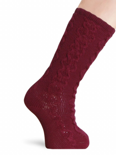 Calcetines altos labrados Granate Maroon