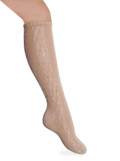 Calcetines altos labrados Haya Peanut