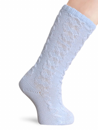 Calcetines altos labrados Azul Bebe Babyblue