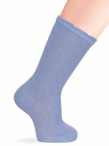 Calcetines altos perlé calado plumeti Azul Suave Softblue