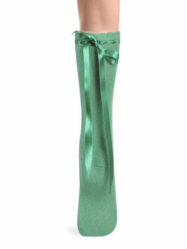 Calcetines altos perlé con cinta de raso Billar Grass