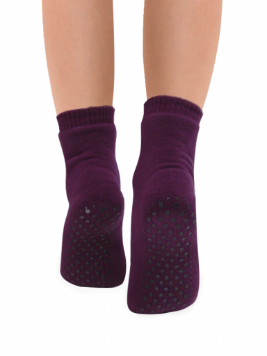 Calcetines antideslizantes con rizo interior Morado Purple