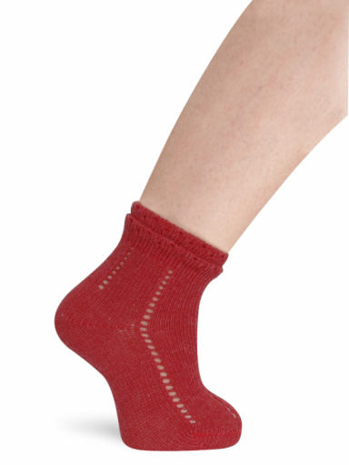 Calcetines Calados Puño Doble (Otoño-Invierno) Rojo Red