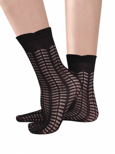 Calcetines calados puño vuelto mujer Negro Black