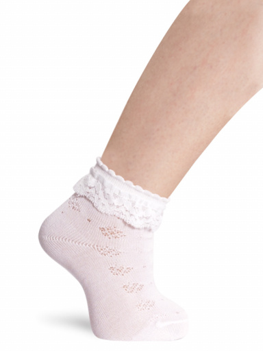 Calcetines Ceremonia con puntilla Calados Hilo Blanco White