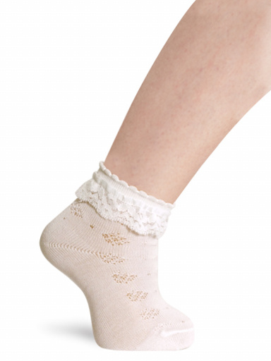 Calcetines Ceremonia con puntilla Calados Hilo Marfil Ivory