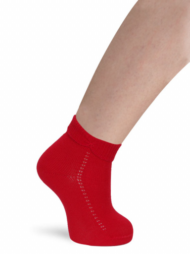 Calcetines cortos calados puño vuelto Rojo Red