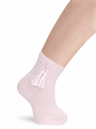 Calcetines cortos con borlas Rosa Pink