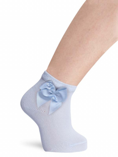 Calcetines cortos finos con lazo con rosa Azul Bebe Babyblue