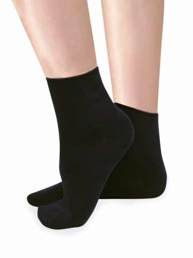 Calcetines cortos finos modal sin puño Negro Black