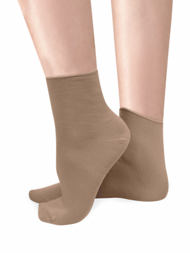 Calcetines cortos finos modal sin puño Tostado Lightbrown