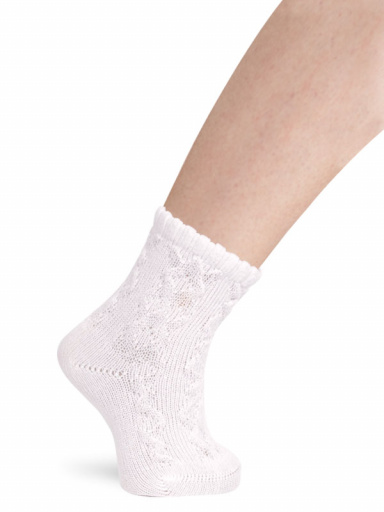 Calcetines cortos labrados Blanco White