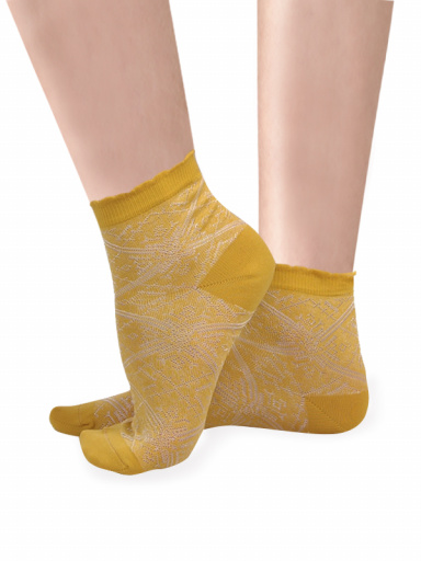 Calcetines cortos labrados mujer Oro Gold