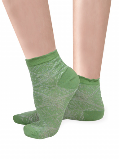 Calcetines cortos labrados mujer Verde Green