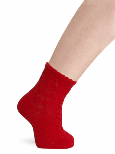 Calcetines cortos labrados Rojo Red