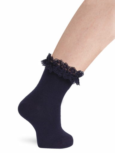 Calcetines cortos con puntilla Marino Navyblue