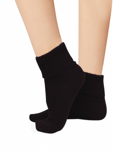 Calcetines puño vuelto mujer Negro Black