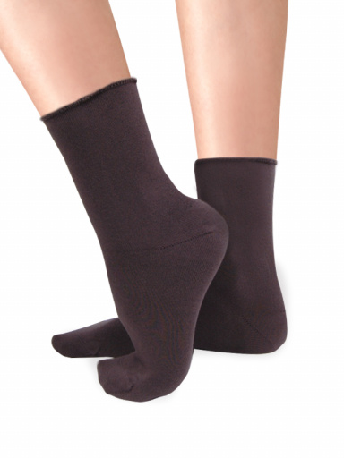 Calcetines cortos modal sin puño mujer Gris Oscuro Darkgrey