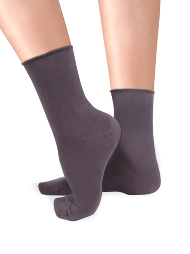 Calcetines cortos modal sin puño mujer Gris Claro Lightgrey