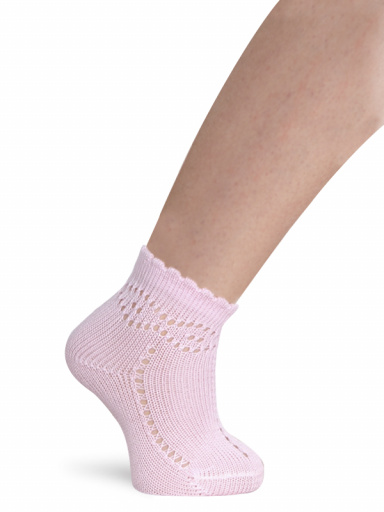 Calcetines cortos perle calado en puño Rosa Pink