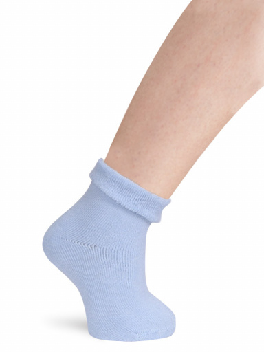 Calcetines cortos rizo con puño vuelto Azul Bebe Babyblue