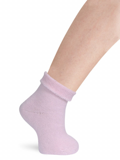 Calcetines cortos rizo con puño vuelto Rosa Pink