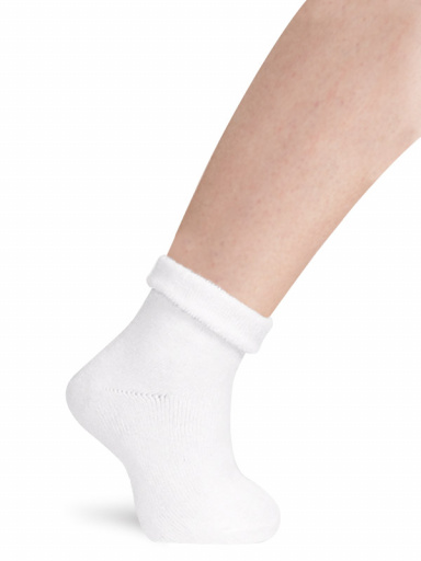 Calcetines cortos rizo con puño vuelto Blanco White