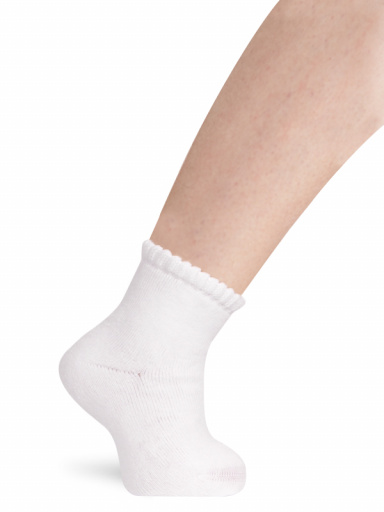Calcetines cortos rizo liso Blanco White