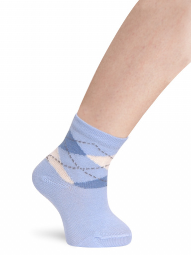 Calcetines cortos rombos intarsia Celeste Lightblue