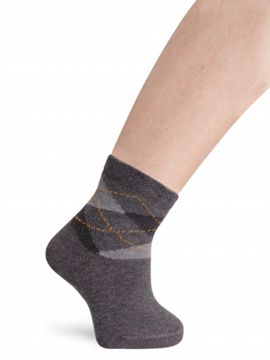 Calcetines cortos rombos intarsia Gris Grey