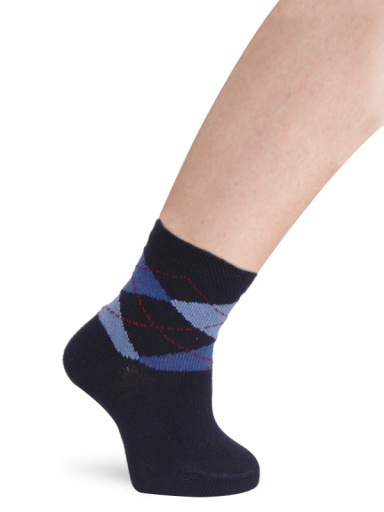 Calcetines cortos rombos intarsia Marino Navyblue