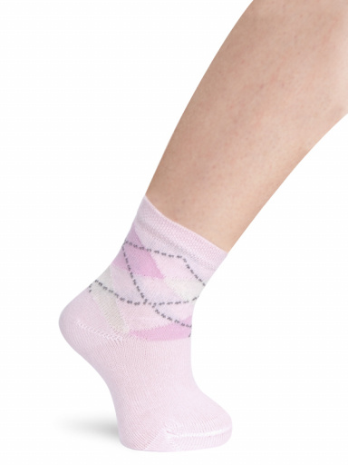 Calcetines cortos rombos intarsia Rosa Pink