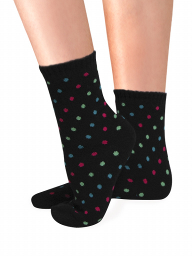 Calcetines Lana Merino lunares colores Negro Black