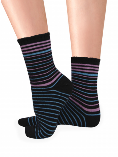 Calcetines Lana Merino rayas colores Negro Black