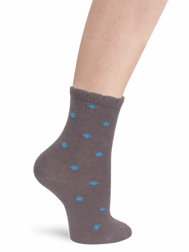 Calcetines Niñ@ Cashmere con lunares Gris Grey